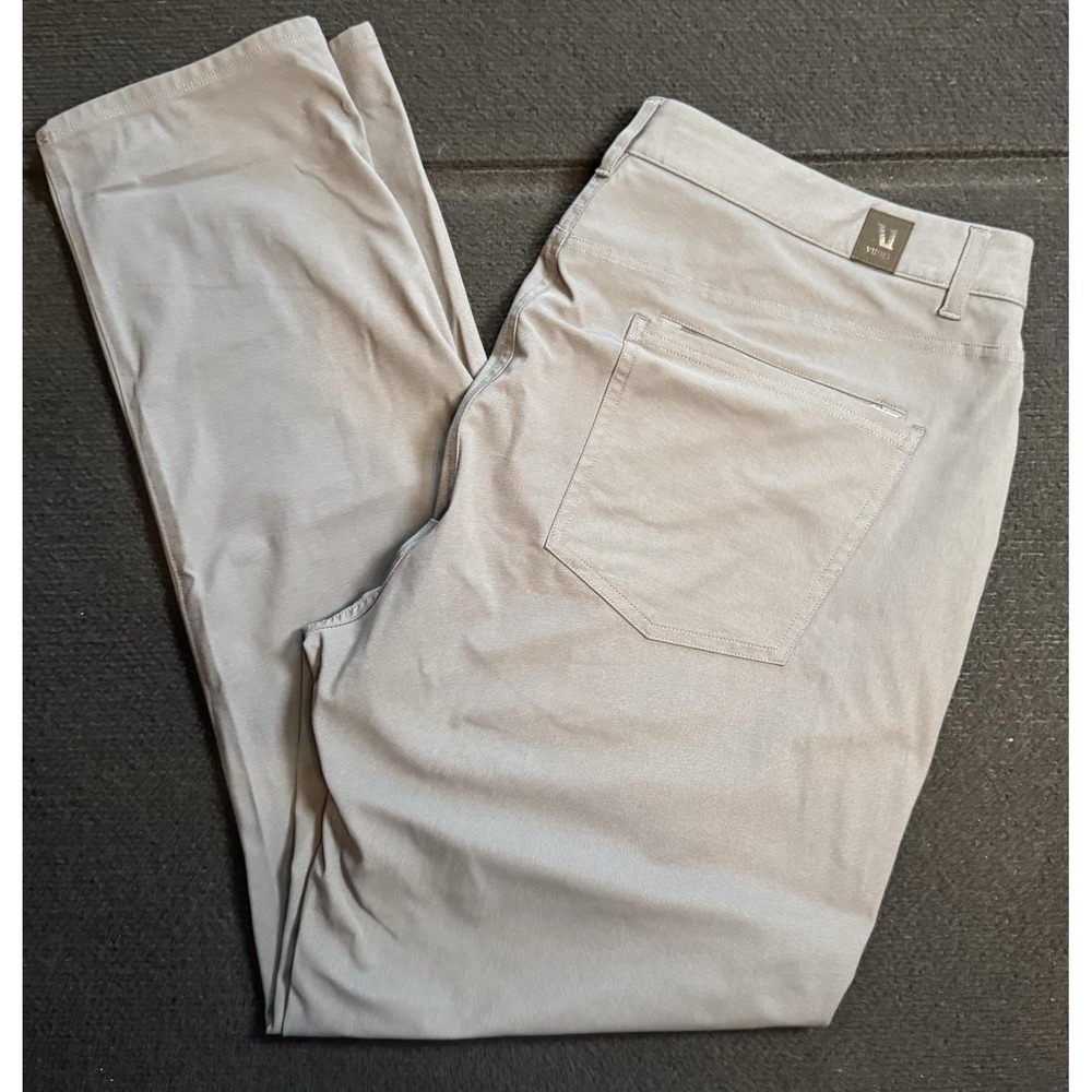Vuori Performance Pants Mens 38x30 Gray Slim Fit Stretch 5 Pocket Chino V430-S